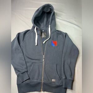 Floyd Navy Blue Hummer Ladies Zip-Up Hoodie with Red and Blue Logo Size Medium